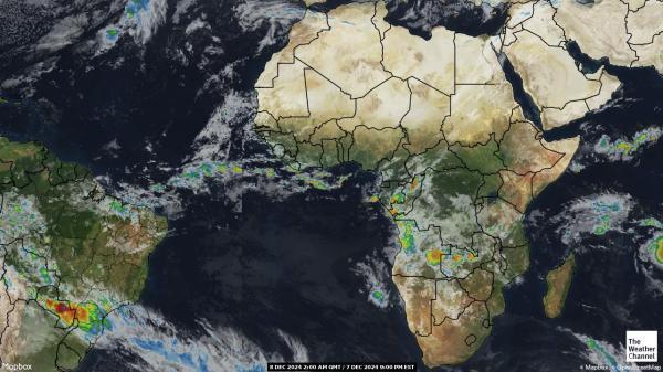 Djibouti Sää satelliitti kartta 