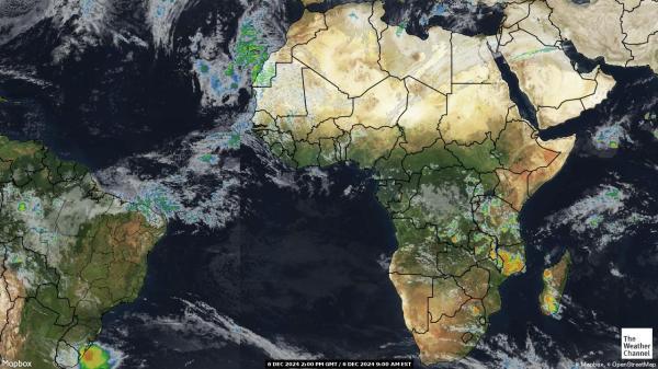 Djibouti Sää satelliitti kartta 