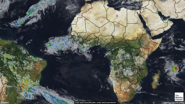 Djibouti Sää satelliitti kartta 