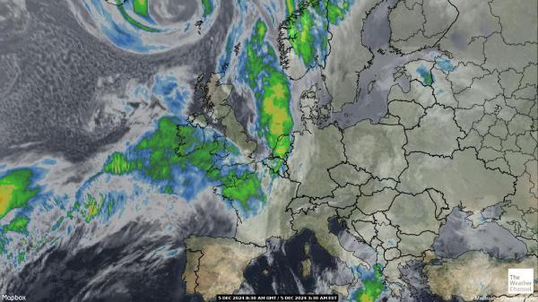 Luxemburg Sää satelliitti kartta 