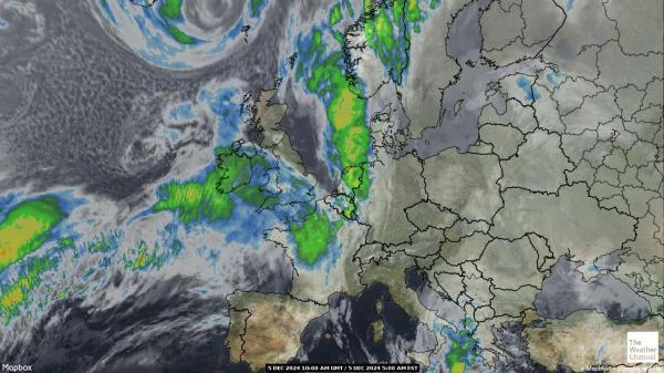 Luxemburg Sää satelliitti kartta 