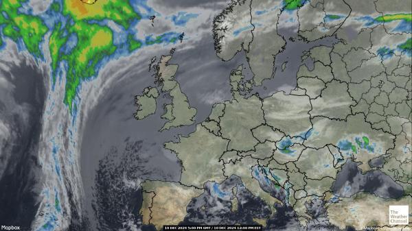 Luxemburg Sää satelliitti kartta 