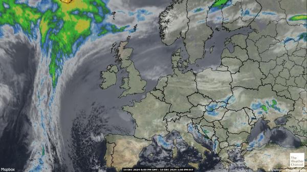 Luxemburg Sää satelliitti kartta 