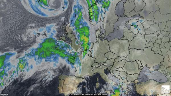 Luxemburg Sää satelliitti kartta 