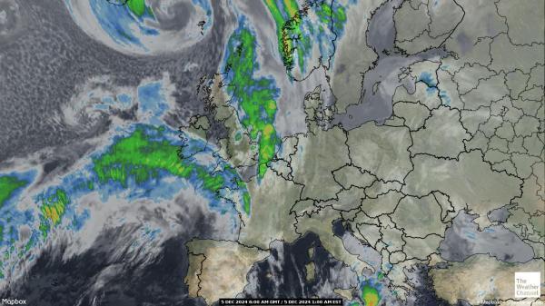 Luxemburg Sää satelliitti kartta 