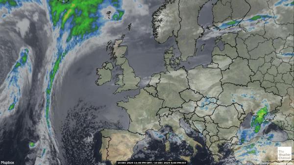 Luxemburg Sää satelliitti kartta 