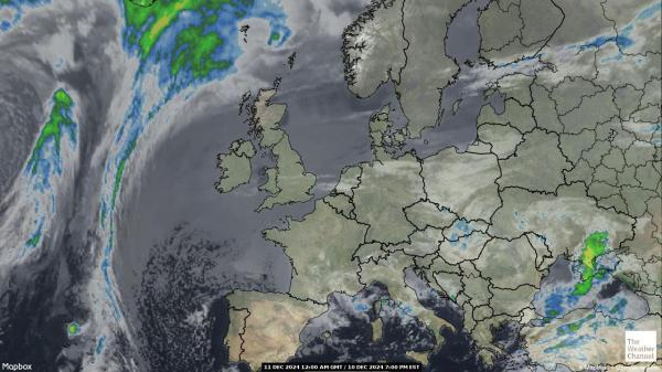 Luxemburg Sää satelliitti kartta 