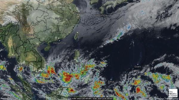 Pohjois-Korea Sää satelliitti kartta 