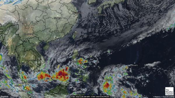 Pohjois-Korea Sää satelliitti kartta 