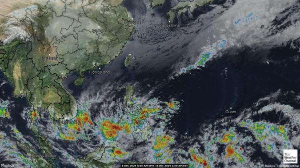 Pohjois-Korea Sää satelliitti kartta 