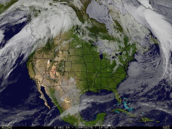 USA Kalifornia Sää satelliitti kartta 