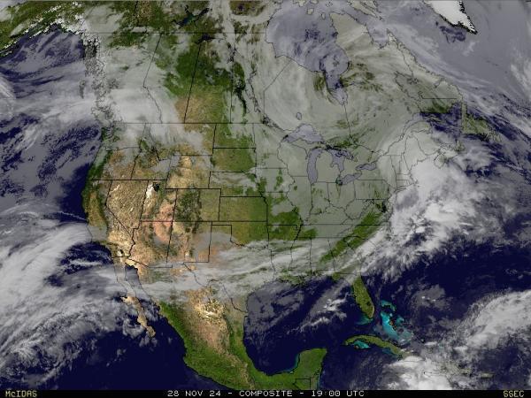 SAD Sjedinjene Države Vremenska prognoza, satelitska karta 