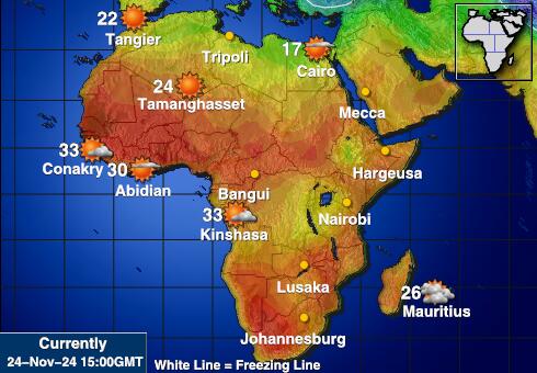 Afrika Vremenska prognoza, temperatura, karta 