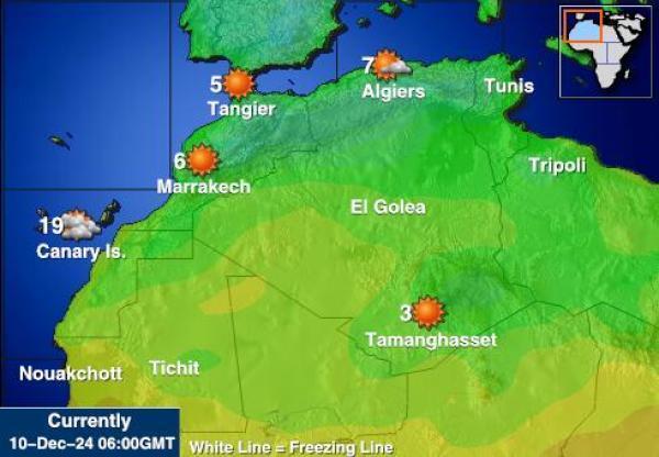 Algeria Sääennuste lämpötila kartalla 