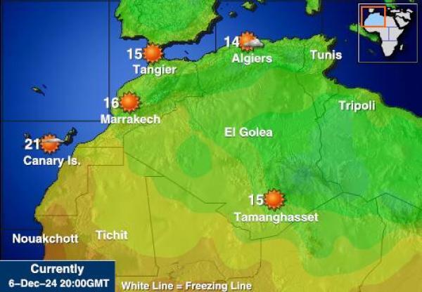 Algeria Sääennuste lämpötila kartalla 