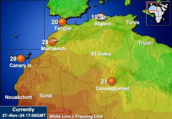 Algieria Prognoza pogody temperaturę na mapie 