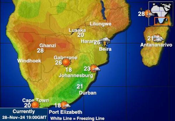 Angola Vremenska prognoza, temperatura, karta 