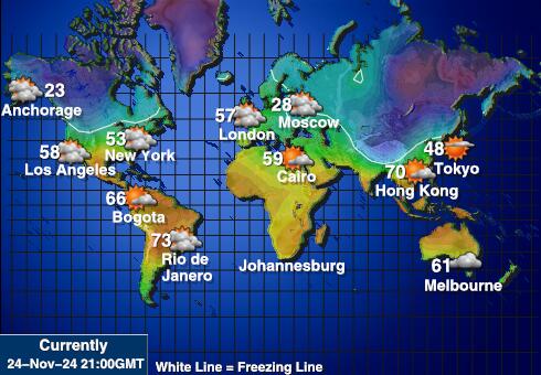 Antarctica Weersverwachting Temperatuur Kaart 