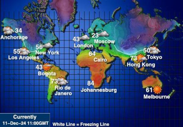 南極大陸 天気予報温度マップ 