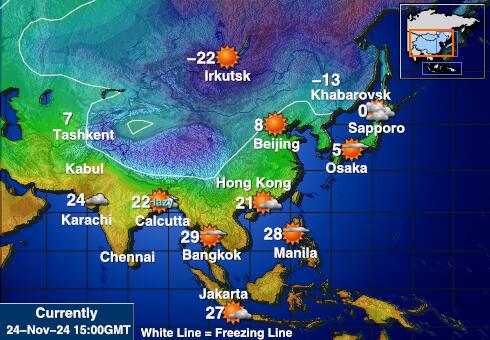 Asia Weather Forecast Temperature Map 