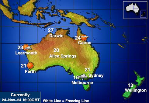 Australija Vremenska prognoza, temperatura, karta 