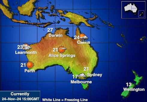 Australija Vremenska prognoza, temperatura, karta 