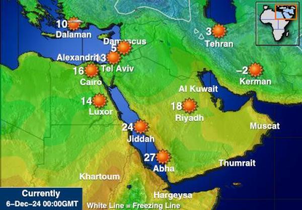 Bahrain Sääennuste lämpötila kartalla 