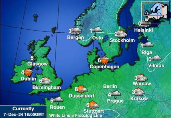 Belgia Sääennuste lämpötila kartalla 