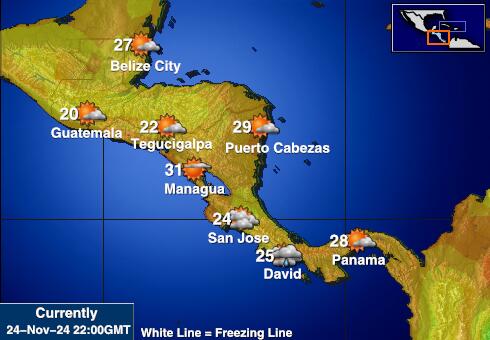 Belize Vremenska prognoza, temperatura, karta 