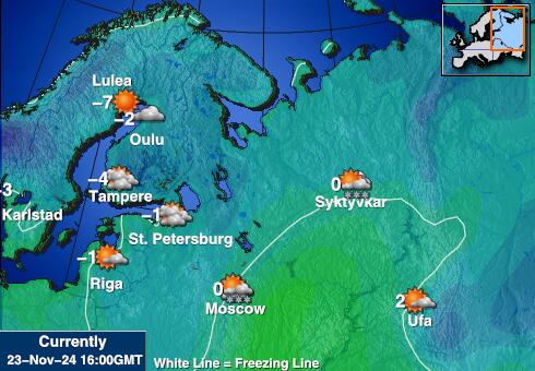 Bośnia i Hercegowina Prognoza pogody temperaturę na mapie 