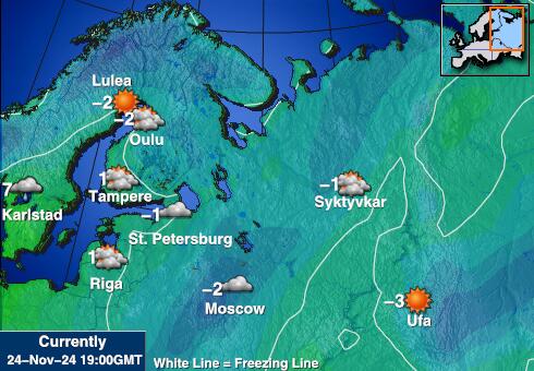 Bosnië-Herzegovina Weersverwachting Temperatuur Kaart 