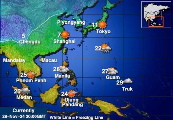 Brunei Vremenska prognoza, temperatura, karta 