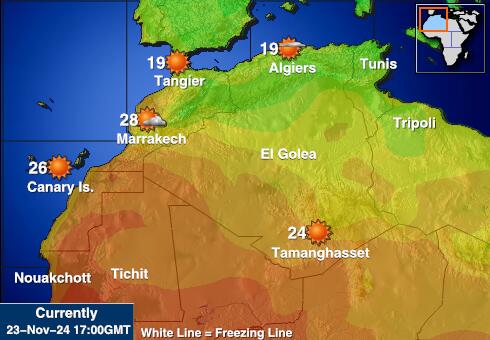 Wyspy Zielonego Przylądka Prognoza pogody temperaturę na mapie 