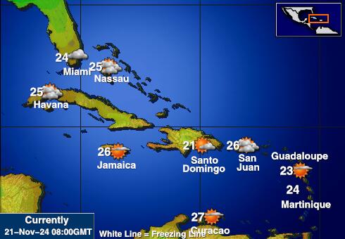 Caribbean Weather Forecast Temperature Map 