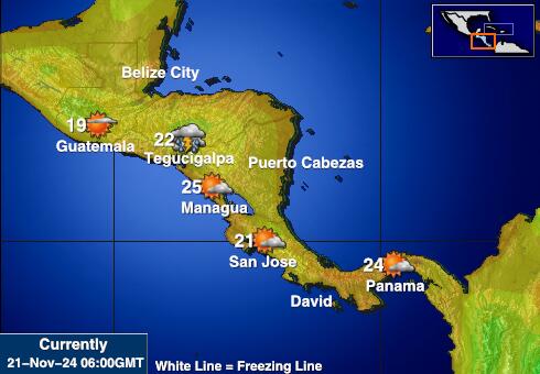 Central America Weather Forecast Temperature Map 