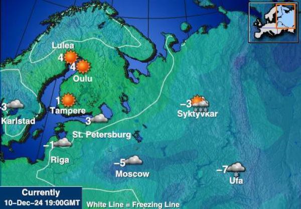 Kroatia Sääennuste lämpötila kartalla 