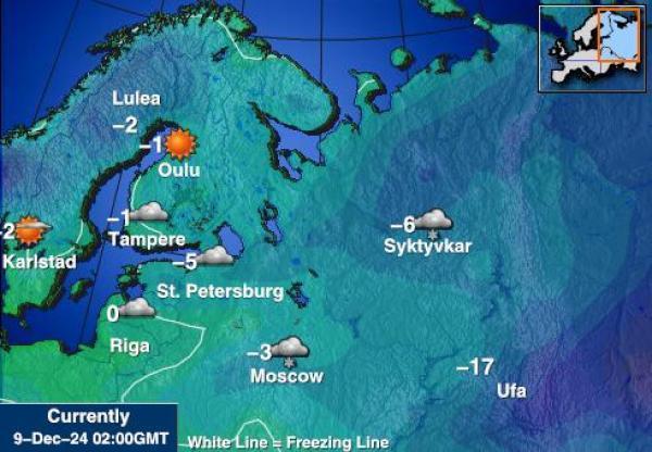 Kypros Sääennuste lämpötila kartalla 