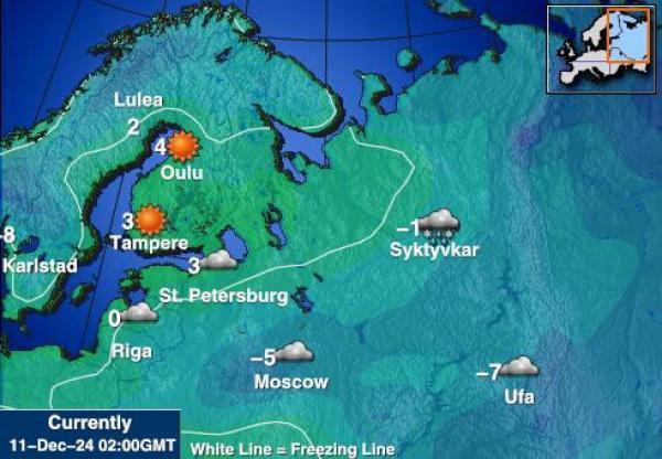 Kypros Sääennuste lämpötila kartalla 