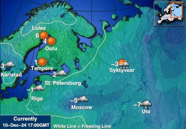 Kypros Sääennuste lämpötila kartalla 