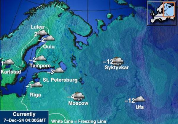 Kypros Sääennuste lämpötila kartalla 