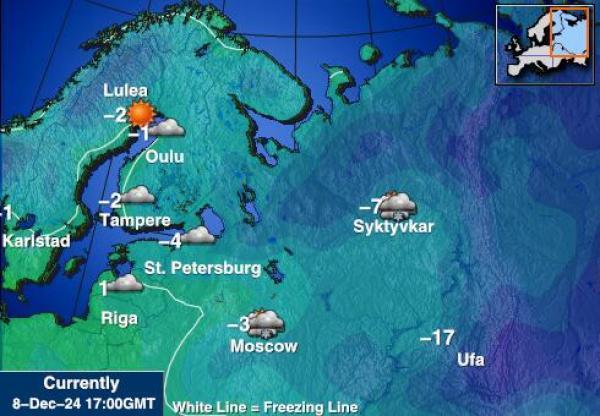 Kypros Sääennuste lämpötila kartalla 