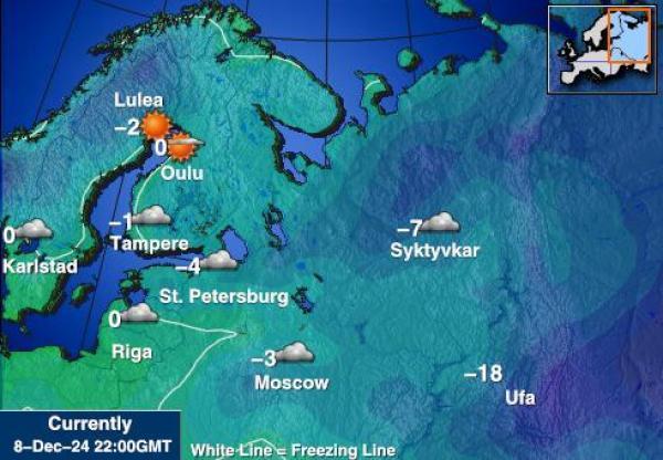 Kypros Sääennuste lämpötila kartalla 