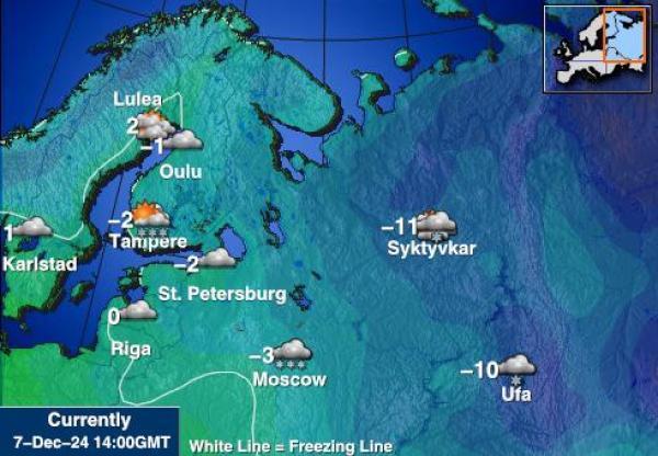 Kypros Sääennuste lämpötila kartalla 