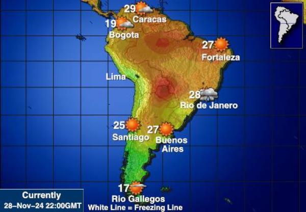 Ecuador Weersverwachting Temperatuur Kaart 