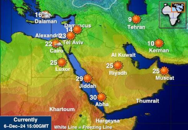 Egypti Sääennuste lämpötila kartalla 