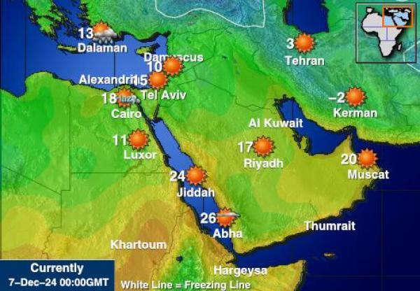 Egypti Sääennuste lämpötila kartalla 