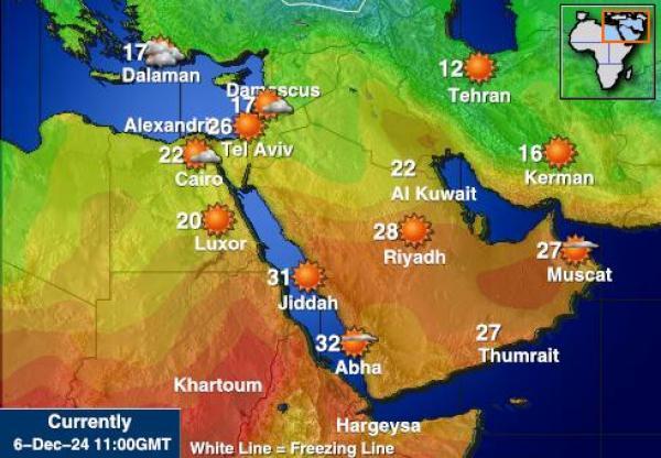 Egypti Sääennuste lämpötila kartalla 