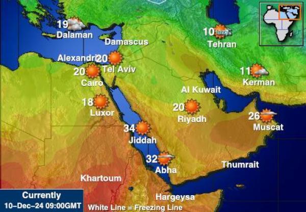 Egypti Sääennuste lämpötila kartalla 