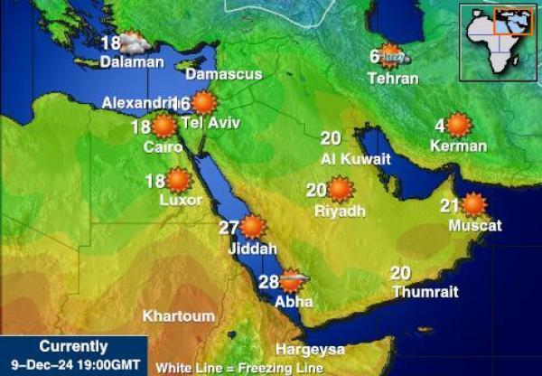 Egypti Sääennuste lämpötila kartalla 