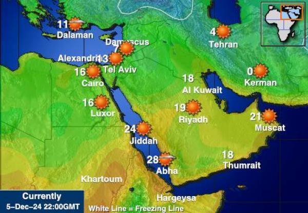 Egypti Sääennuste lämpötila kartalla 